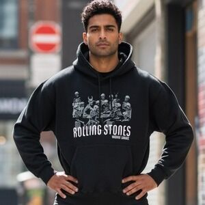 Rolling Stones Voodoo Lounge Hoodie Black Skeleton Graphic Pullover 2006 Large